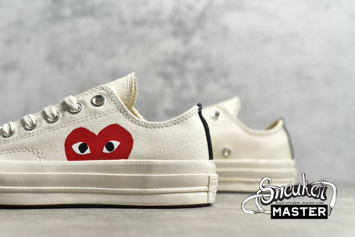 CONVERSE CHUCK TAYLOR ALL STAR 70S LOW PLAY X COMME DES GARÇONS WHITE/WHITE/RED 150207C