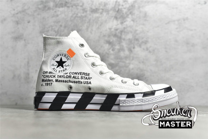 CONVERSE OFF-WHITE X CHUCK TAYLOR ALL-STAR 70S HIGH WHITE/WHITE/BLACK 163862C