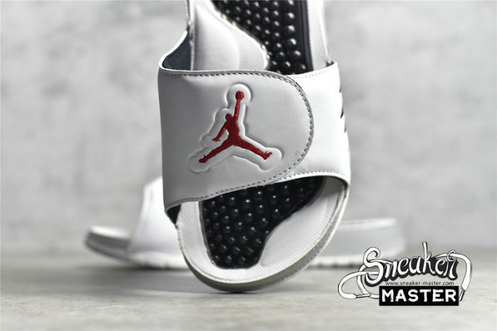 NIKE AIR JORDAN HYDRO 5 SLIDE WHITE/RED-SILVER 555501-112