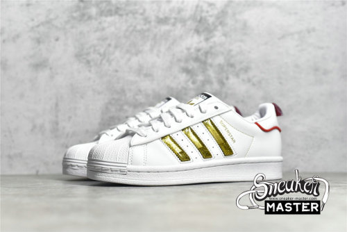 ADIDAS SUPERSTAR SHOES CLOUD WHITE/GOLD/RED GX7914