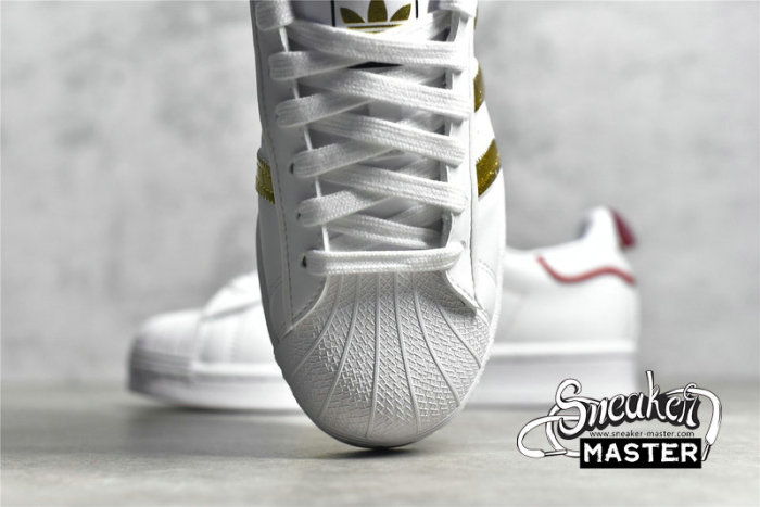 ADIDAS SUPERSTAR SHOES CLOUD WHITE/GOLD/RED GX7914