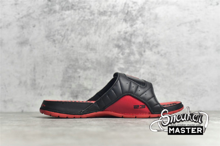NIKE AIR JORDAN HYDRO 12 RETRO SLIDES BLACK/BLACK/GYM RED 820265-001