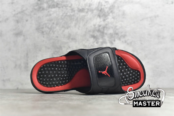 NIKE AIR JORDAN HYDRO 12 RETRO SLIDES BLACK/BLACK/GYM RED 820265-001