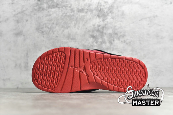 NIKE AIR JORDAN HYDRO 12 RETRO SLIDES BLACK/BLACK/GYM RED 820265-001