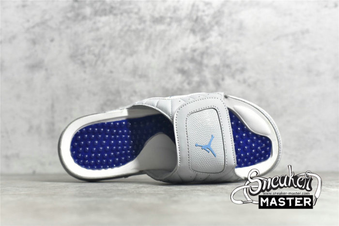 NIKE AIR JORDAN HYDRO 12 RETRO SLIDES WOLF GREY/WHITE/NAVY BLUE 820265-007