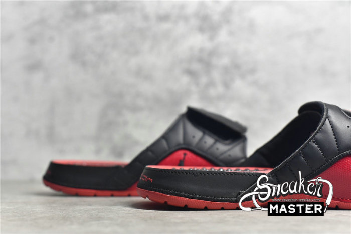 NIKE AIR JORDAN HYDRO 12 RETRO SLIDES BLACK/BLACK/GYM RED 820265-001