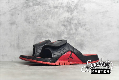 NIKE AIR JORDAN HYDRO 12 RETRO SLIDES BLACK/BLACK/GYM RED 820265-001