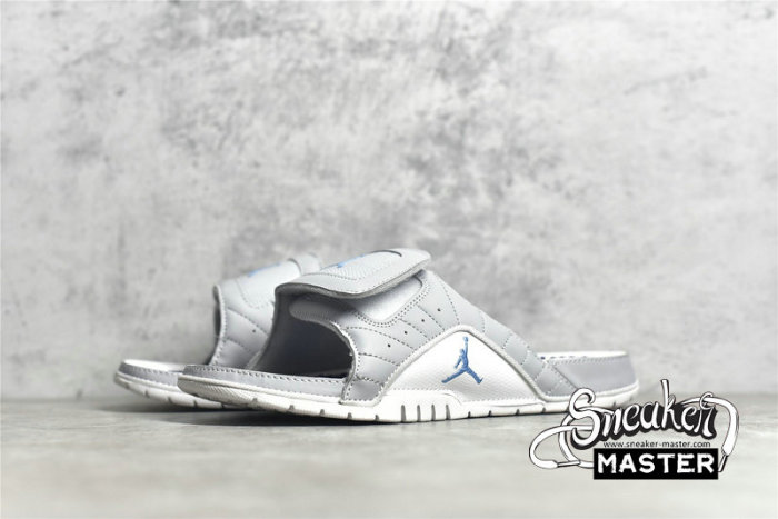 NIKE AIR JORDAN HYDRO 12 RETRO SLIDES WOLF GREY/WHITE/NAVY BLUE 820265-007