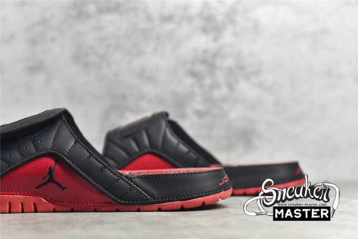 NIKE AIR JORDAN HYDRO 12 RETRO SLIDES BLACK/BLACK/GYM RED 820265-001