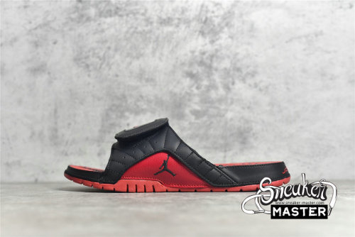 NIKE AIR JORDAN HYDRO 12 RETRO SLIDES BLACK/BLACK/GYM RED 820265-001