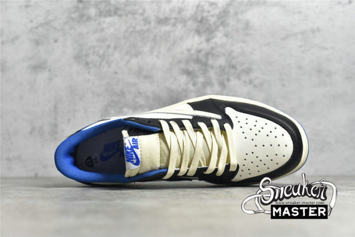 NIKE TRAVIS SCOTT X FRAGMENT X AIR JORDAN 1 LOW BLACK/WHITE/DARK BLUE CQ3227-105