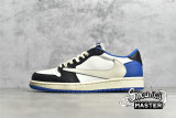 NIKE TRAVIS SCOTT X FRAGMENT X AIR JORDAN 1 LOW BLACK/WHITE/DARK BLUE CQ3227-105