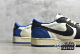 NIKE TRAVIS SCOTT X FRAGMENT X AIR JORDAN 1 LOW BLACK/WHITE/DARK BLUE CQ3227-105