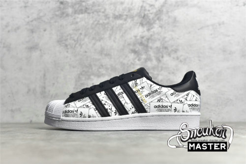 ADIDAS SUPERSTAR LABEL COLLAGE SHOES CLOUD WHITE/CORE BLACK/CORE BLACK FV2819