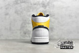 NIKE AIR JORDAN 1 MID PERFORATED WHITE/BLACK/UNIVERSITY GOLD BQ6472-107