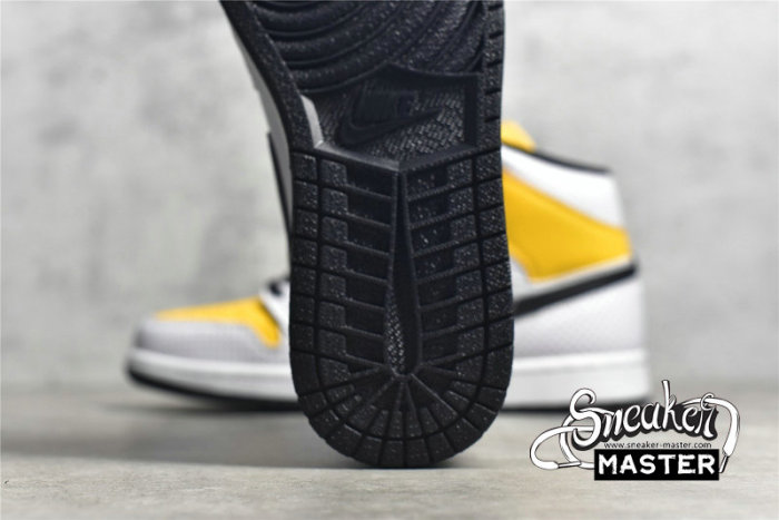 NIKE AIR JORDAN 1 MID PERFORATED WHITE/BLACK/UNIVERSITY GOLD BQ6472-107