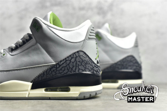 NIKE AIR JORDAN 3 RETRO CHLOROPHYLL LIGHT SMOKE GREY/CHLOROPHYLL-BLACK-WHITE-SAIL 136064-006
