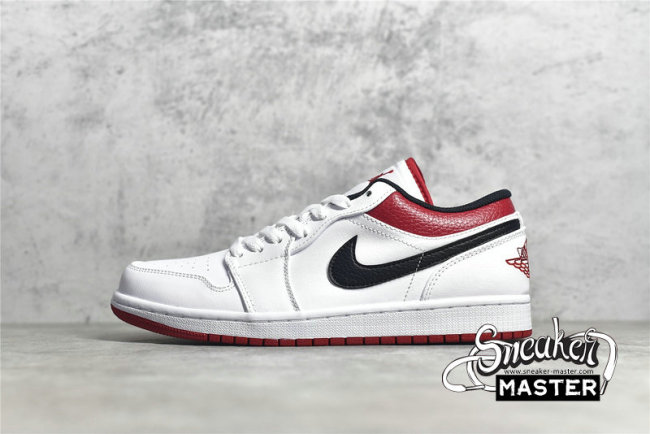 NIKE AIR JORDAN 1 LOW WHITE/UNIVERISTY RED/BLACK 553558-118