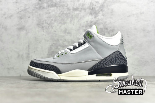 NIKE AIR JORDAN 3 RETRO CHLOROPHYLL LIGHT SMOKE GREY/CHLOROPHYLL-BLACK-WHITE-SAIL 136064-006