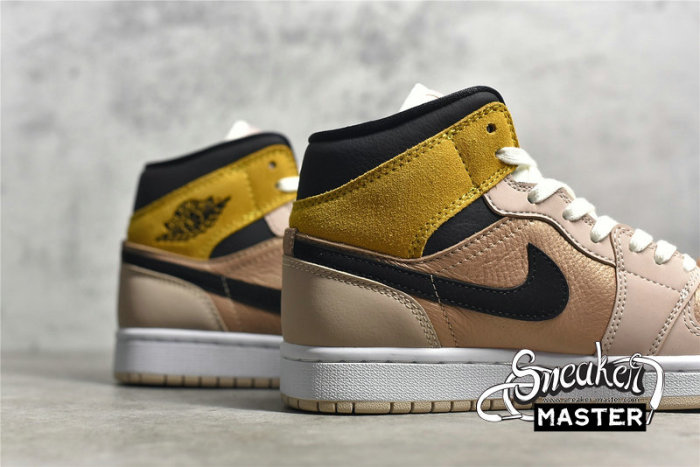 NIKE AIR JORDAN 1 MID SE PARTICLE BEIGE/METALLIC RED BRONZE/UNIVERSITY GOLD/BLACK DD2224-200