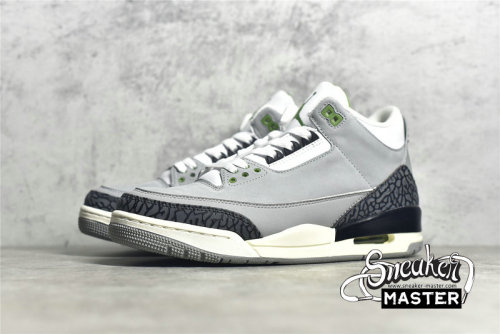 NIKE AIR JORDAN 3 RETRO CHLOROPHYLL LIGHT SMOKE GREY/CHLOROPHYLL-BLACK-WHITE-SAIL 136064-006