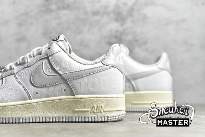 NIKE AIR FORCE 1 LOW 07 PREMIUM 1-800 TOLL FREE WHITE/VAST GREY/SAIL/BLACK CJ1631-100