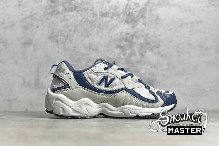 NEW BALANCE 703 RETRO RUNNING SHOES LIGHT GREY/NAVY BLUE/WHITE WL703CLB