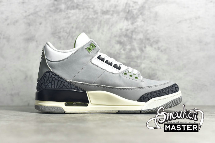 NIKE AIR JORDAN 3 RETRO CHLOROPHYLL LIGHT SMOKE GREY/CHLOROPHYLL-BLACK-WHITE-SAIL 136064-006