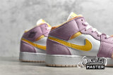 NIKE AIR JORDAN 1 MID SE GS LIGHT ARCTIC PINK/UNIVERSITY GOLD/WHITE DC9517-600