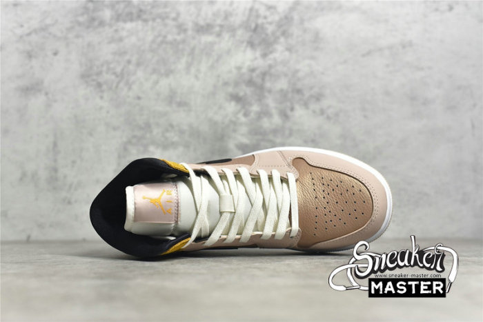 NIKE AIR JORDAN 1 MID SE PARTICLE BEIGE/METALLIC RED BRONZE/UNIVERSITY GOLD/BLACK DD2224-200