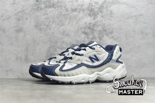 NEW BALANCE 703 RETRO RUNNING SHOES LIGHT GREY/NAVY BLUE/WHITE WL703CLB