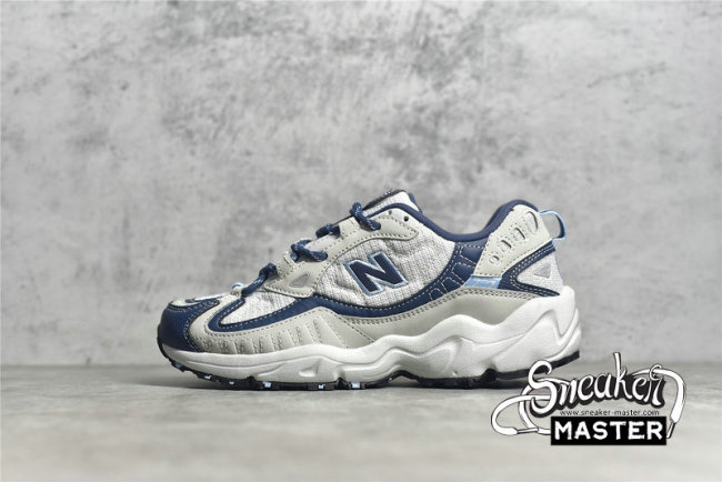 NEW BALANCE 703 RETRO RUNNING SHOES LIGHT GREY/NAVY BLUE/WHITE WL703CLB