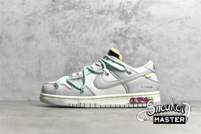 NIKE OFF-WHITE X SB DUNK LOW 04 OF 50 LIGHT GREY/WHITE/BLUE DM1602-114