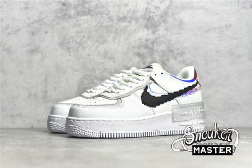 NIKE AIR FORCE 1 SHADOW SE PIXEL SWOOSH BARELY GREEN/WHITE/PLATINUM VIOLET/BLACK CV8480-300