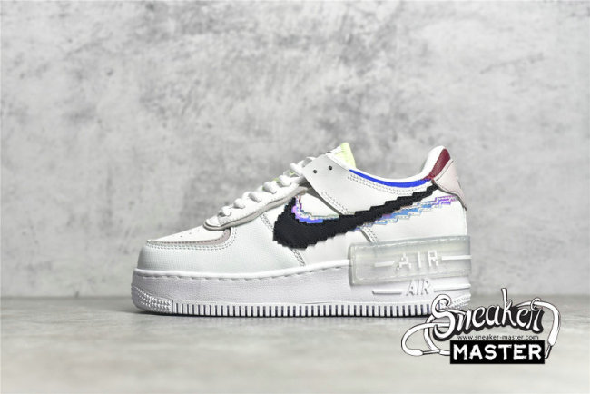 NIKE AIR FORCE 1 SHADOW SE PIXEL SWOOSH BARELY GREEN/WHITE/PLATINUM VIOLET/BLACK CV8480-300