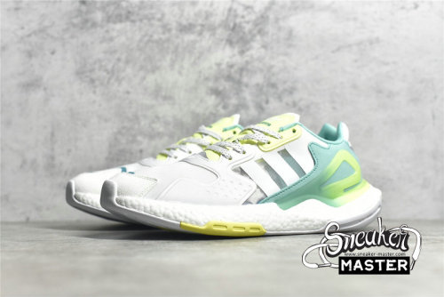 ADIDAS DAY JOGGER SHOES CLOUD WHITE/GREEN-YELLOW GW4913