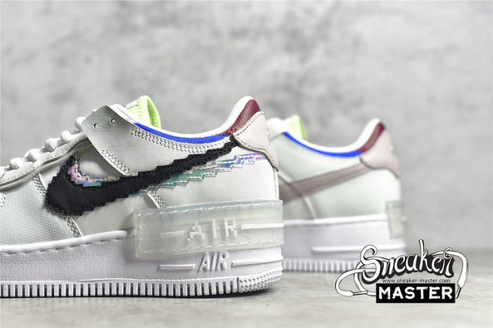 NIKE AIR FORCE 1 SHADOW SE PIXEL SWOOSH BARELY GREEN/WHITE/PLATINUM VIOLET/BLACK CV8480-300