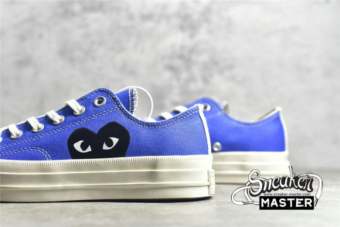 CONVERSE X COMME DES GARÇONS PLAY CHUCK TAYLOR ALL-STAR 70S LOW BLUE QUARTZ/EGRET/BLACK 171848C