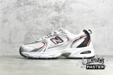 NEW BALANCE 530V2 RETRO RUNNING SHOES WHITE/SILVER/RED MR530SA