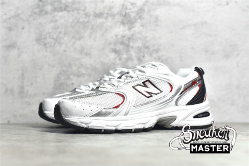 NEW BALANCE 530V2 RETRO RUNNING SHOES WHITE/SILVER/RED MR530SA