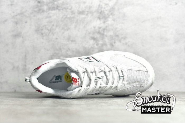 NEW BALANCE 530 RUNNING SHOES WHITE/WHITE/RED-GREEN MR530SK