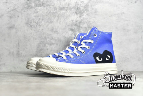 CONVERSE X COMME DES GARÇONS PLAY CHUCK TAYLOR ALL-STAR 70S HIGH BLUE QUARTZ/EGRET/BLACK 171846C