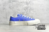 CONVERSE X COMME DES GARÇONS PLAY CHUCK TAYLOR ALL-STAR 70S LOW BLUE QUARTZ/EGRET/BLACK 171848C