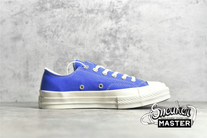 CONVERSE X COMME DES GARÇONS PLAY CHUCK TAYLOR ALL-STAR 70S LOW BLUE QUARTZ/EGRET/BLACK 171848C