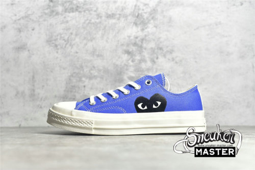 CONVERSE X COMME DES GARÇONS PLAY CHUCK TAYLOR ALL-STAR 70S LOW BLUE QUARTZ/EGRET/BLACK 171848C