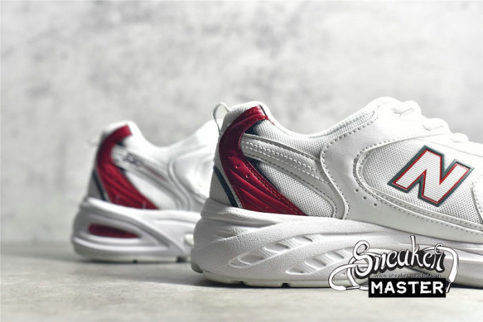 NEW BALANCE 530 RUNNING SHOES WHITE/WHITE/RED-GREEN MR530SK