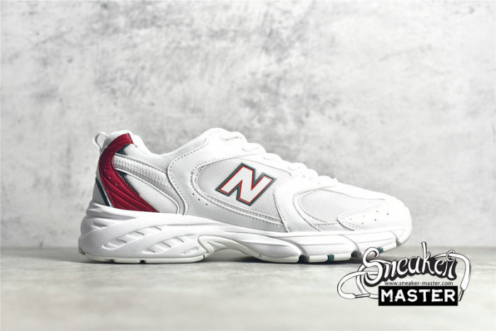 NEW BALANCE 530 RUNNING SHOES WHITE/WHITE/RED-GREEN MR530SK