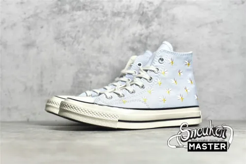 CONVERSE CHUCK TAYLOR ALL-STAR 70S HIGH EMBROIDERED FLORAL PRINT CHAMBRAY BLUE/EGRET/BLACK 570917C