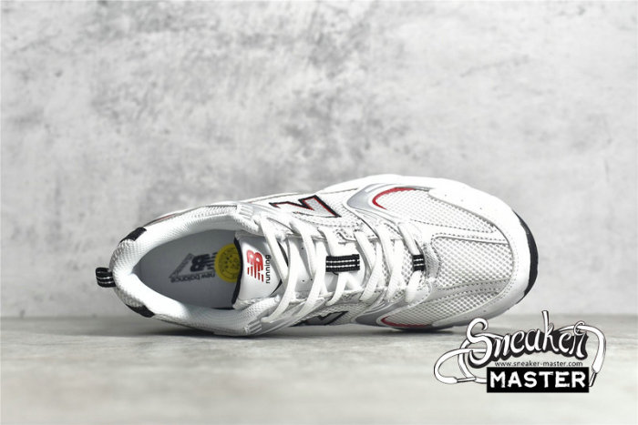 NEW BALANCE 530V2 RETRO RUNNING SHOES WHITE/SILVER/RED MR530SA
