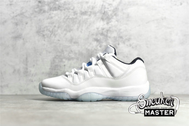 NIKE AIR JORDAN 11 RETRO LOW GS WHITE/WHITE/BLACK/LEGEND BLUE 528896-117